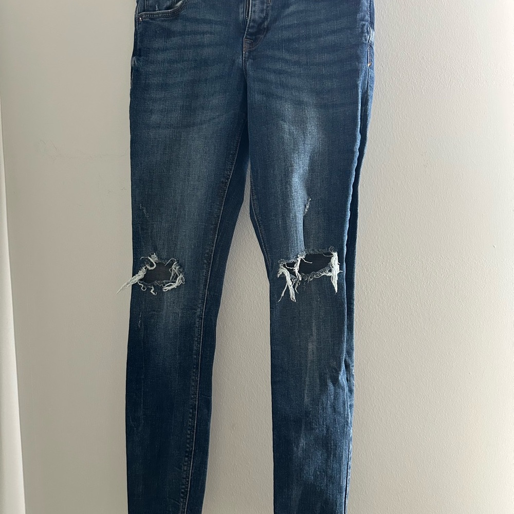Old Navy Dark Blue Distressed Skinny Jeans
